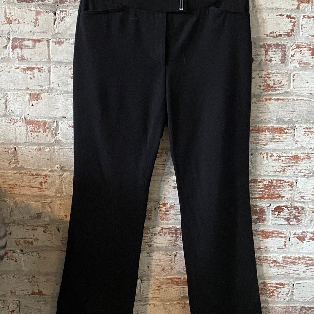 Black flared slacks